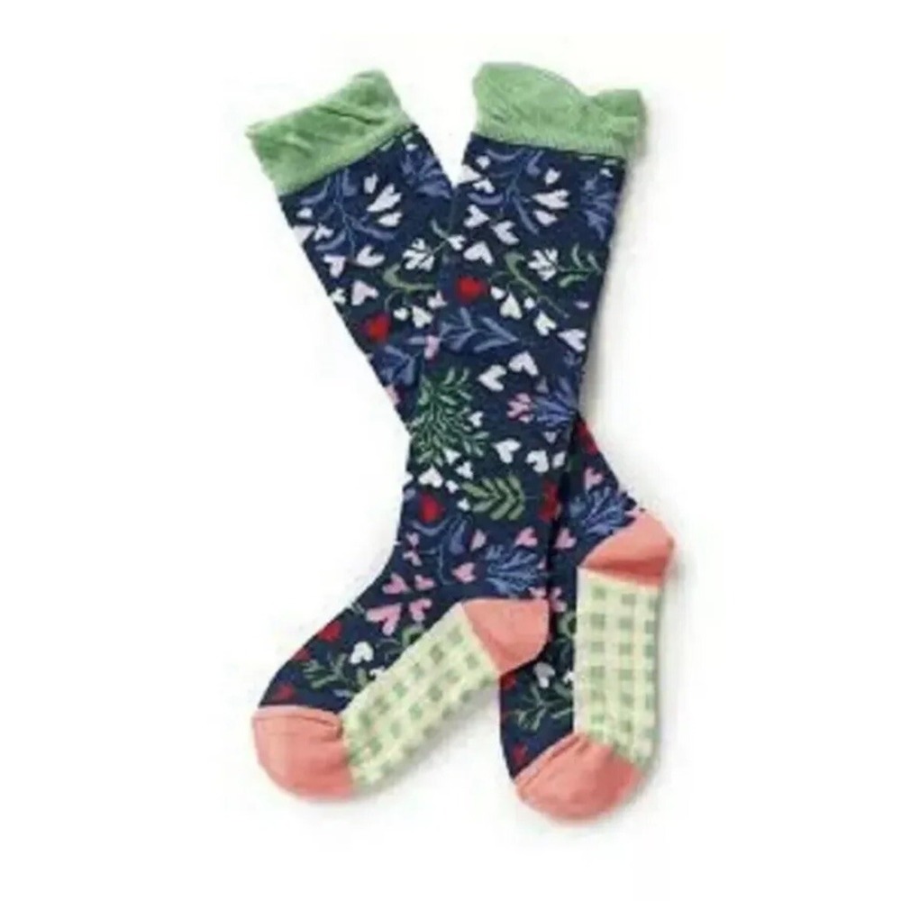 Matilda Jane Girls Size Medium M Change Of Pace Socks Size 9-13 New Blue‎ Heart